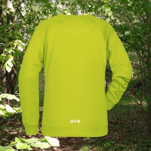bluza – damska – Nel – bawełna – organiczna – poliester – premium – bez – kaptura – żółta - acid - yellow – logo – XS - 3XL - crewneck