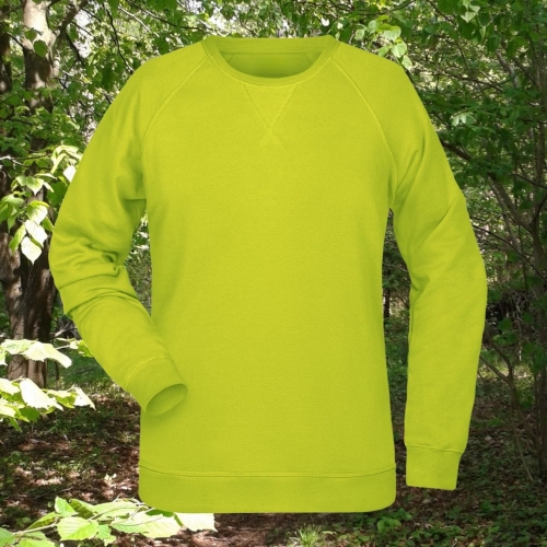 bluza – damska – Nel – bawełna – organiczna – poliester – premium – bez – kaptura – żółta - acid – yellow - XS – 3XL - crewneck