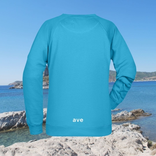 bluza – damska – Nel – bawełna – organiczna – poliester – premium – bez – kaptura – turkusowa - niebieska - turquoise – logo – XS - 3XL - crewneck