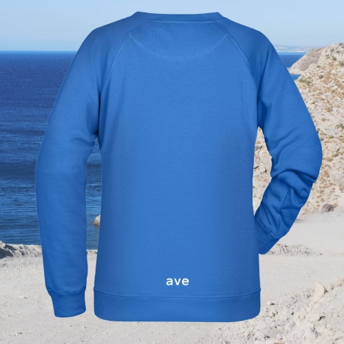 bluza – damska – Nel – bawełna – organiczna – poliester – premium – bez – kaptura – kobaltowa - cobalt - niebieska – XS – 3XL - crewneck - logo