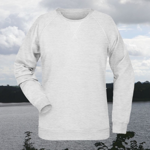 bluza – damska – Nel – bawełna – organiczna – poliester – premium – bez – kaptura – jasnoszara - ash – XS – 3XL - crewneck - front