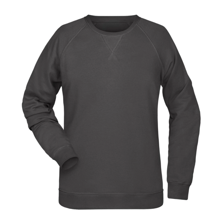bluza – damska – Nel – bawełna – organiczna – poliester – premium – bez – kaptura – ciemnoszara - graphite – XS – 3XL - crewneck