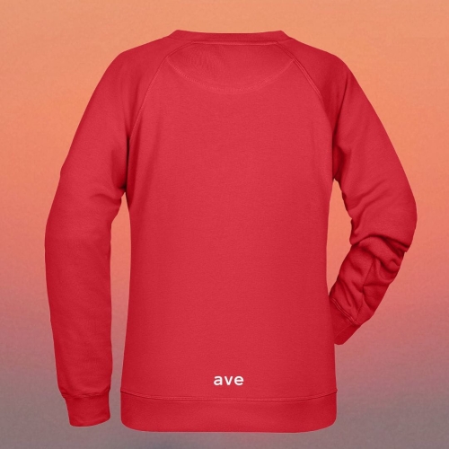 bluza – damska – Nel – bawełna – organiczna – poliester – premium – bez – kaptura – czerwona - red – logo – XS - 3XL - crewneck