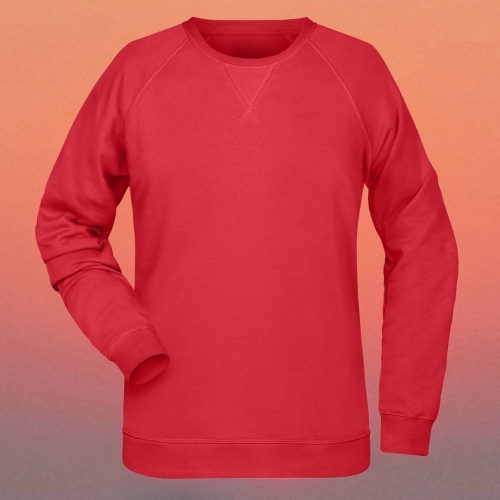 bluza – damska – Nel – bawełna – organiczna – poliester – premium – bez – kaptura – czerwona - red – XS – 3XL - crewneck