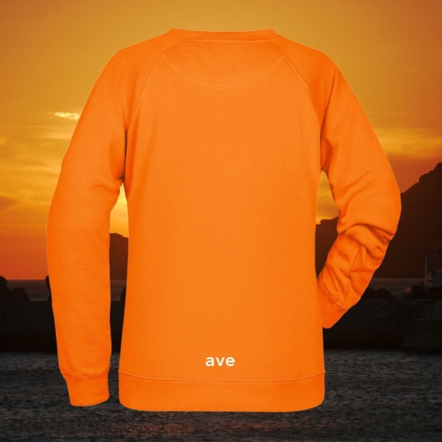 bluza – damska – Nel – bawełna – organiczna – poliester – premium – bez – kaptura – pomarańczowa - orange – logo – XS - 3XL - crewneck