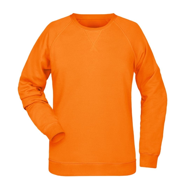 Bluza damska Nel organic bez kaptura w kolorze intensywnej pomarańczy. Przód.