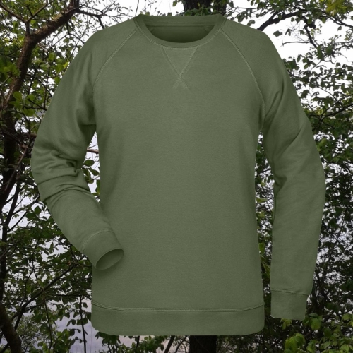 bluza – damska – Nel – bawełna – organiczna – poliester – premium – bez – kaptura – zielona - oliwkowa - olive – XS – 3XL - crewneck