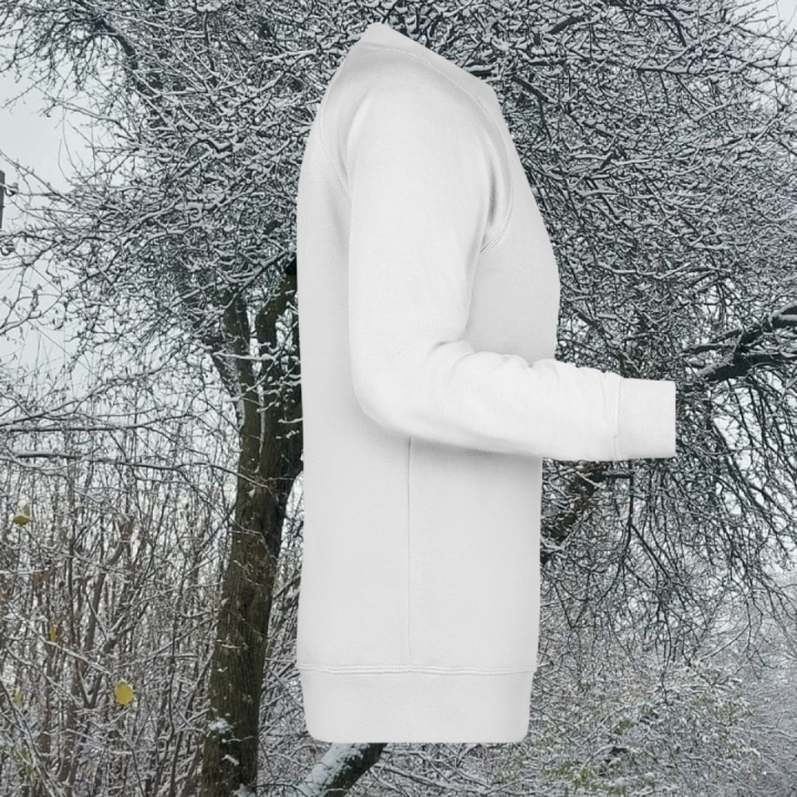 Bluza damska Nel organic bez kaptura w kolorze śnieżnej bieli.