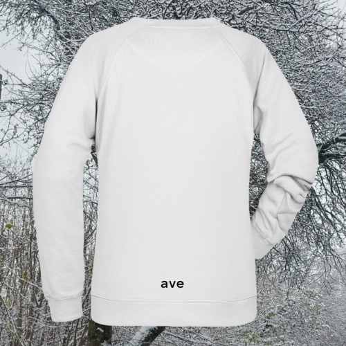 bluza – damska – Nel – bawełna – organiczna – poliester – premium – bez – kaptura – biała - white – logo – XS - 3XL - crewneck