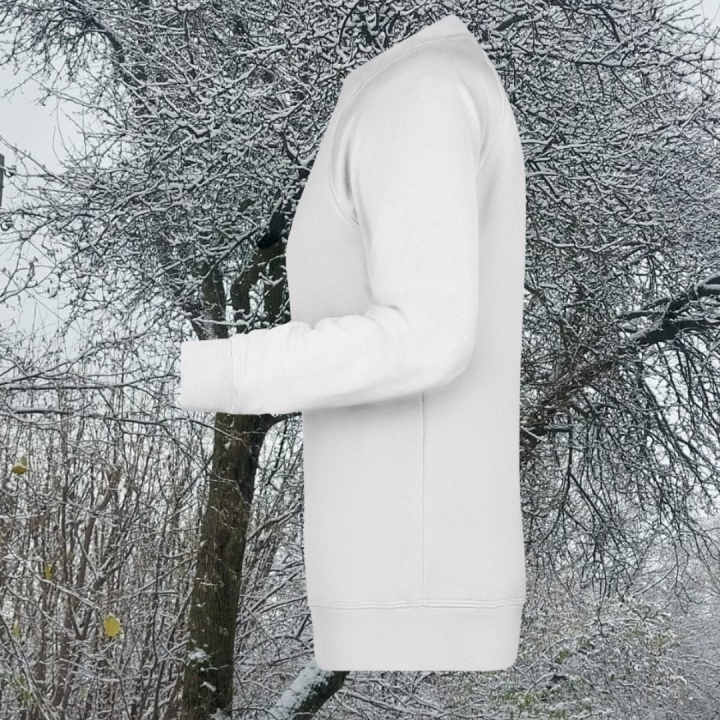 Bluza damska Nel organic bez kaptura w kolorze śnieżnej bieli.