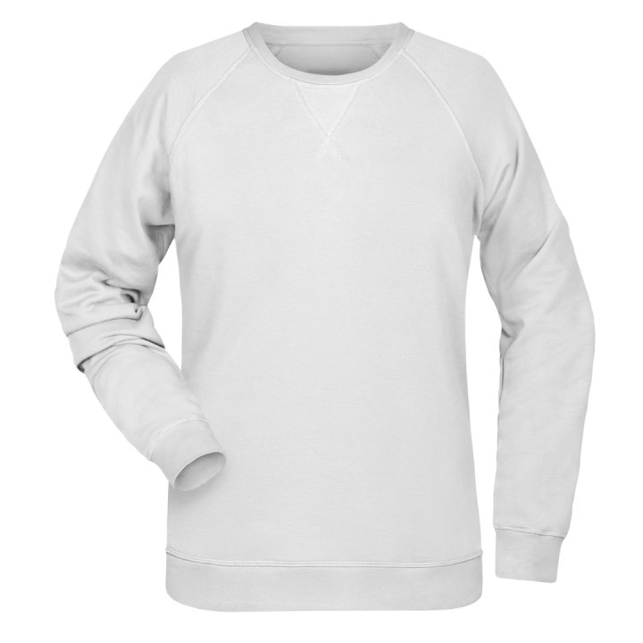 Bluza damska Nel organic bez kaptura w kolorze śnieżnej bieli.