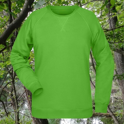 bluza – damska – Nel – bawełna – organiczna – poliester – premium – bez – kaptura – zielona - limonkowa - lime - green – XS – 3XL - crewneck - sweatshirt - front