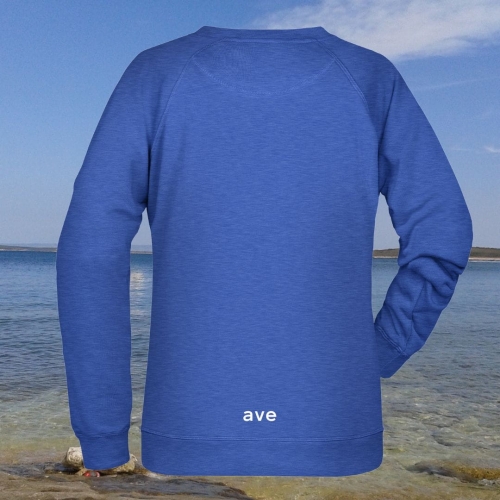 bluza – damska – Nel – bawełna – organiczna – poliester – premium – bez – kaptura – niebieska - melanżowa - royal - heather – XS – 3XL - crewneck - logo