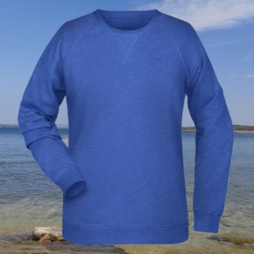 bluza – damska – Nel – bawełna – organiczna – poliester – premium – bez – kaptura – niebieska - melanżowa - royal - heather – XS – 3XL - crewneck