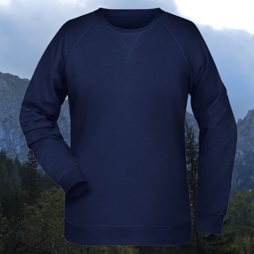 bluza – damska – Nel – bawełna – organiczna – poliester – premium – bez – kaptura – granatowa  - navy – XS – 3XL - crewneck
