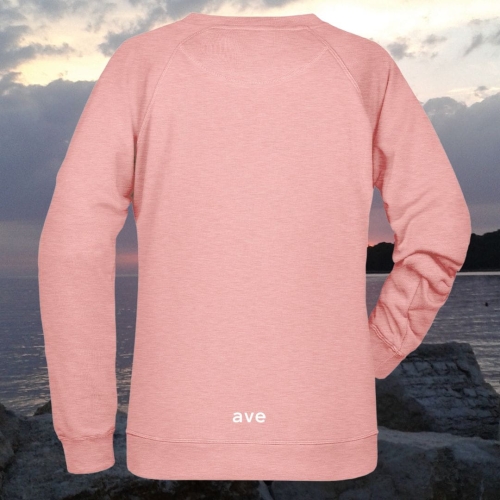 bluza – damska – Nel – bawełna – organiczna – poliester – premium – bez – kaptura – różowa - melanżowa - rose - melange – XS – 3XL - crewneck - sweatshirt - logo