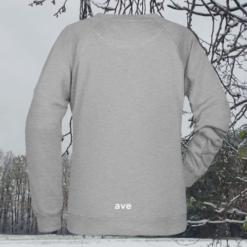 bluza – damska – Nel – bawełna – organiczna – poliester – premium – bez – kaptura – szara - heather - grey – logo – XS - 3XL - crewneck