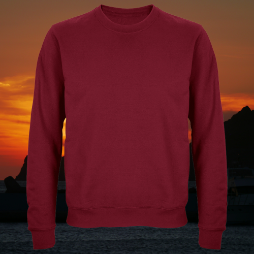 bluza - Sol - unisex - bawełna - organiczna - poliester - z - recyklingu - premium - XS - 3XL - bez - kaptura -bordowa - burgundy