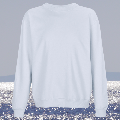 bluza - Sol - unisex - bawełna - organiczna - premium - XS - 3XL - bez - kaptura - jasnoniebieska - kremowa - creamy - blue