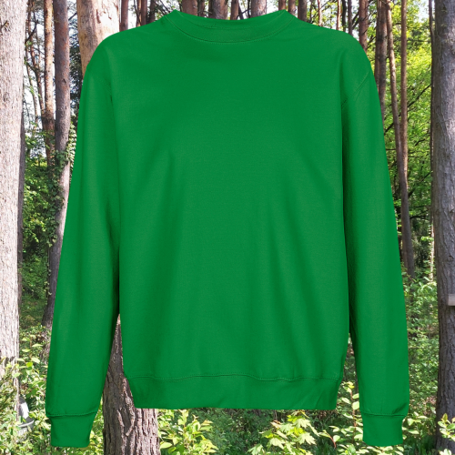 bluza - Sol - unisex - bawełna - organiczna - premium - XS - 3XL - bez - kaptura - zielona - kelly - green
