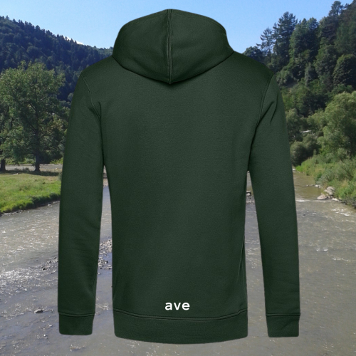 bluza – Ave – unisex – bawełna – organiczna – poliester – z – recyklingu – premium – z – kapturem – zielona - forest - green - XS - 3XL - logo