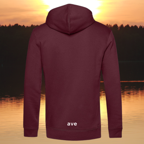 wymiary – burgundowa - burgundy – bluza – Ave – unisex – organic – premium – z – kapturem – XS - 3XL - logo