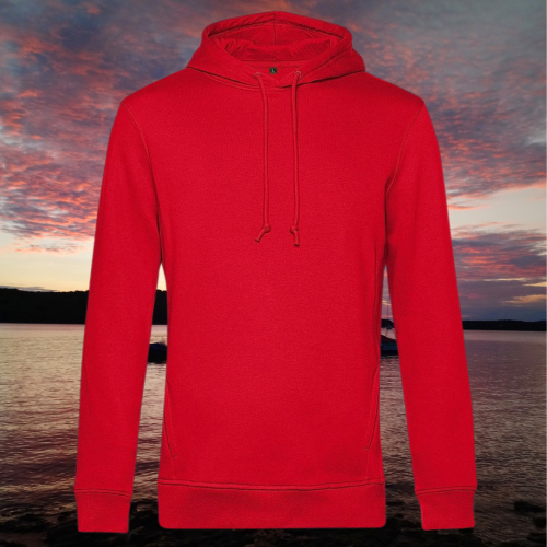 bluza – Ave – unisex – bawełna – organiczna – poliester – z – recyklingu – premium – z – kapturem – czerwona - red - XS - 3XL