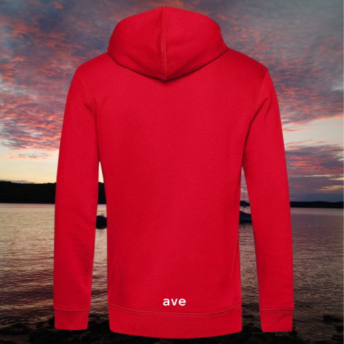 bluza – Ave – unisex – bawełna – organiczna – poliester – z – recyklingu – premium – z – kapturem – czerwona - red - XS - 3XL - logo