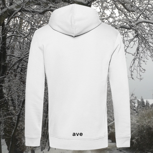bluza – Ave – unisex – bawełna – organiczna – poliester – z – recyklingu – premium – z – kapturem – biała - white - XS - 3XL - logo