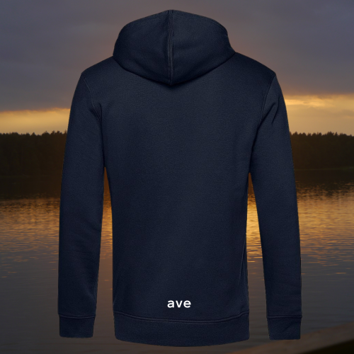bluza – Ave – unisex – bawełna – organiczna – poliester – z – recyklingu – premium – z – kapturem – granatowa - navy - XS - 3XL - logo