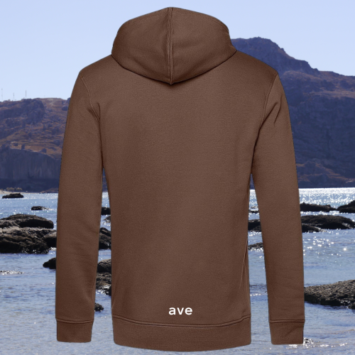 bluza – Ave – unisex – bawełna – organiczna – poliester – z – recyklingu – premium – z – kapturem – brązowa - mocha - XS - 3XL - logo
