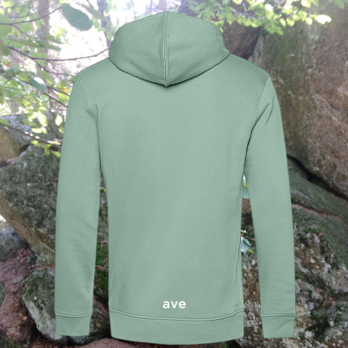 bluza – Ave – unisex – bawełna – organiczna – poliester – z – recyklingu – premium – z – kapturem – zielona - sage - XS - 3XL - logo