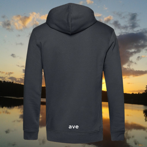 bluza – Ave – unisex – bawełna – organiczna – poliester – z – recyklingu – premium – z – kapturem – grafitowa - ciemnoszara - asphalt - XS - 3XL - logo