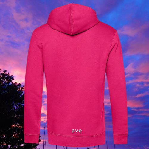 bluza – Ave – unisex – bawełna – organiczna – poliester – z – recyklingu – premium – z – kapturem – różowa - magenta - XS - 3XL - logo