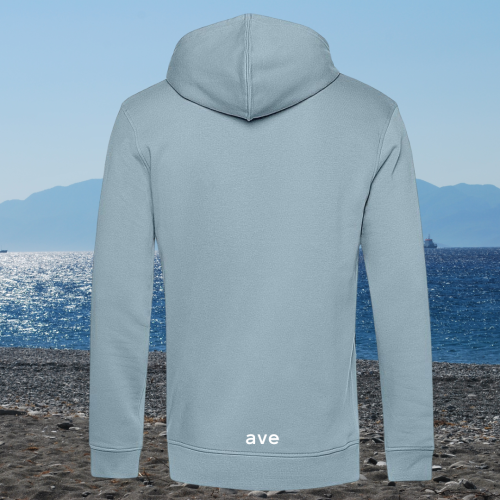 bluza – Ave – unisex – bawełna – organiczna – poliester – z – recyklingu – premium – z – kapturem – niebieska - blue - fog - XS - 3XL - logo