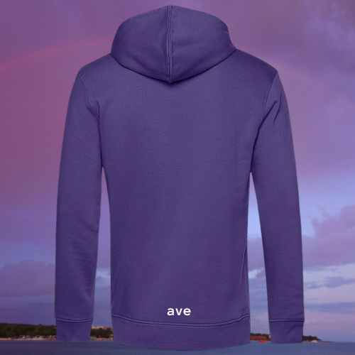 bluza – Ave – unisex – bawełna – organiczna – poliester – z – recyklingu – premium – z – kapturem – fioletowa - radiant - purple - XS - 3XL - logo