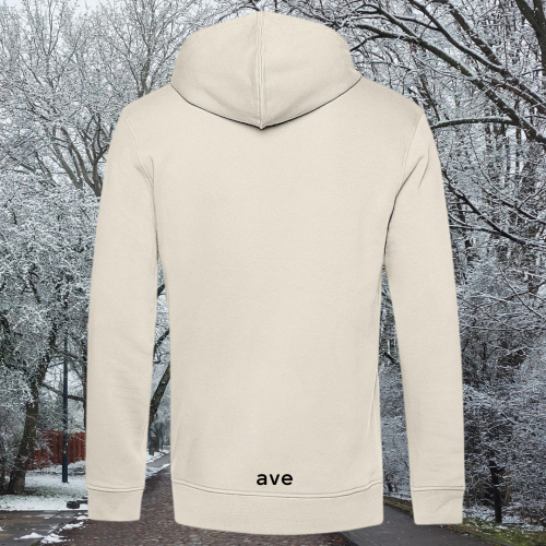 bluza – Ave – unisex – bawełna – organiczna – poliester – z – recyklingu – premium – z – kapturem – złamana - biel - biała - XS - 3XL - logo