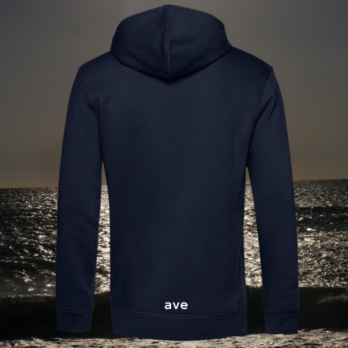 bluza – Ave – unisex – bawełna – organiczna – poliester – z – recyklingu – premium – z – kapturem – granatowa - navy - blue - XS - 3XL - logo