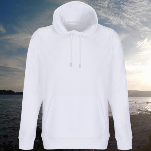 bluza – Noa – unisex – bawełna – organiczna – poliester – z – recyklingu – premium – z – kapturem – biała - white - XS - 3XL - front