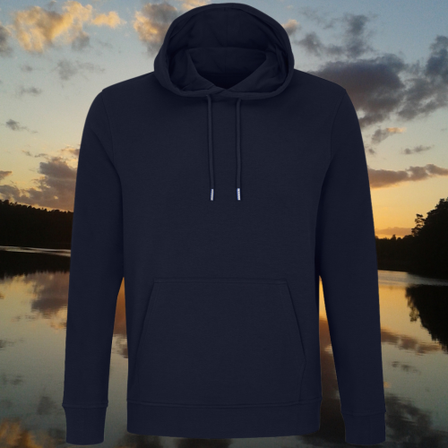 bluza – Noa – unisex – bawełna – organiczna – poliester – z – recyklingu – premium – z – kapturem – granatowa - french - navy - XS - 3XL - przód