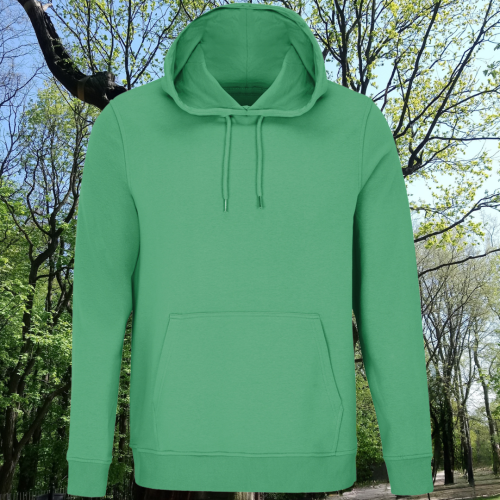 bluza – Noa – unisex – bawełna – organiczna – poliester – z – recyklingu – premium – z – kapturem – zielona - spring - green - XS - 3XL - przód
