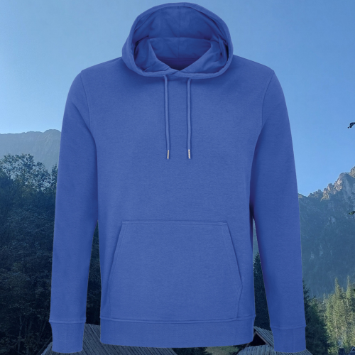 bluza – Noa – unisex – bawełna – organiczna – poliester – z – recyklingu – premium – z – kapturem – niebieska - royal - blue - XS - 3XL - przód
