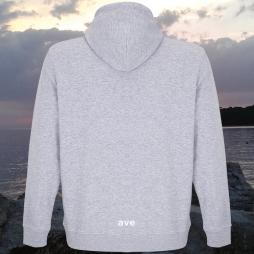 bluza – Noa – unisex – bawełna – organiczna – poliester – z – recyklingu – premium – z – kapturem – szara - melanżowa - grey - melange - XS - 3XL - logo