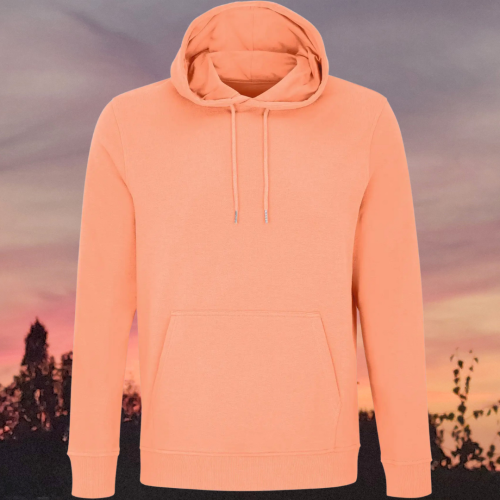 bluza – Noa – unisex – bawełna – organiczna – poliester – z – recyklingu – premium – z – kapturem – brzoskwiniowa - peach - XS - 3XL - przód