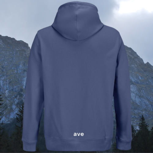 bluza – Noa – unisex – bawełna – organiczna – poliester – z – recyklingu – premium – z – kapturem – niebieska - denim - XS - 3XL - logo