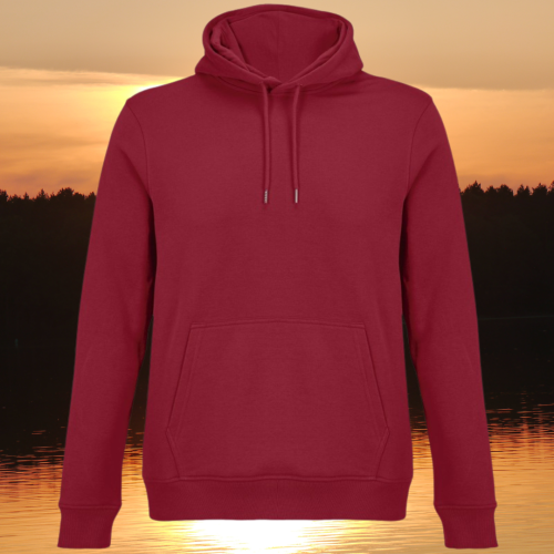 bluza – Noa – unisex – bawełna – organiczna – poliester – z – recyklingu – premium – z – kapturem – czerwona - red - folk - XS - 3XL - przód
