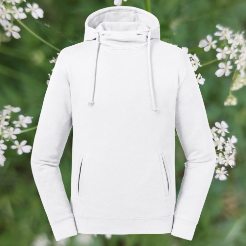 bluza – Caroline – unisex – bawełna – organiczna – premium  – kaptur – kołnierz – biała  - white - XS - 3XL - front