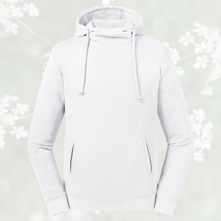bluza – Caroline – unisex – bawełna – organiczna – premium  – kaptur – kołnierz – biała  - white - XS - 3XL - front