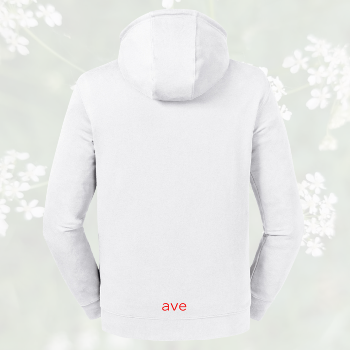 bluza – Caroline – unisex – bawełna – organiczna – premium  – kaptur – kołnierz – biała  - white - XS - 3XL - logo