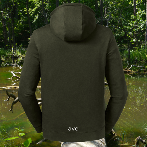 bluza – Caroline – unisex – bawełna – organiczna – premium  – kaptur – kołnierz – oliwkowa - zielona - dark - olive - XS - 3XL - logo
